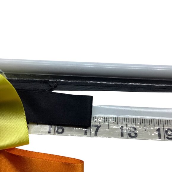 Bee-Themed Baby Tag Blanket With Satin Ribbons 17”x17” Soft Fleece Sensory Toy - Picture 4 of 4